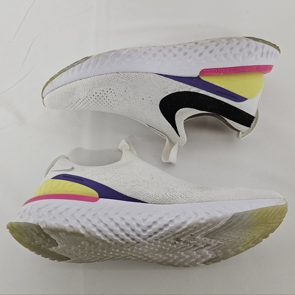 Nike Ephic Phantom React Sneakers White Black Laser, Fuchsia, Psychic Purple 6.5 - Picture 8 of 11